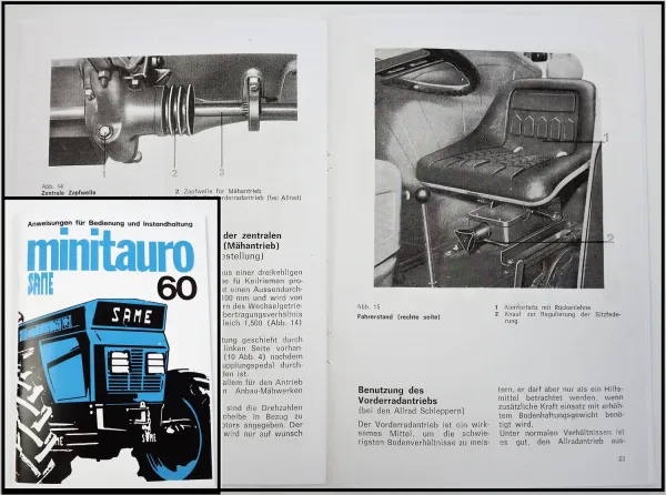 Betriebsanleitung Same Minitauro 60 Bedienung & Instandhaltung 1978