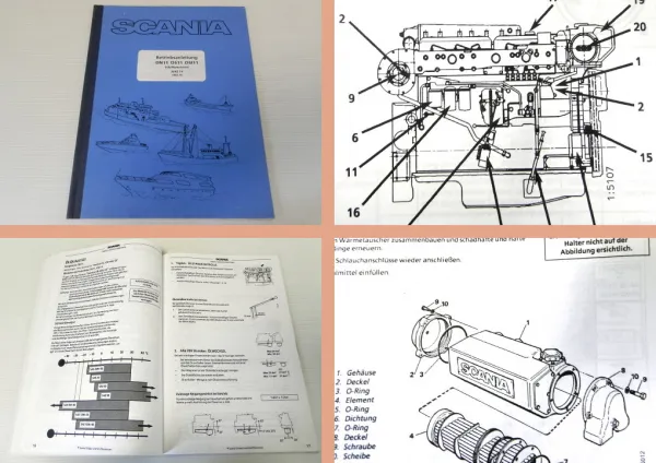 Betriebsanleitung Scania DN11 DS11 DSI11 Schiffsmotor Wartung 1992
