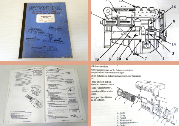 Betriebsanleitung Scania DS9 DSI9 Schiffsmotor Wartung 1994