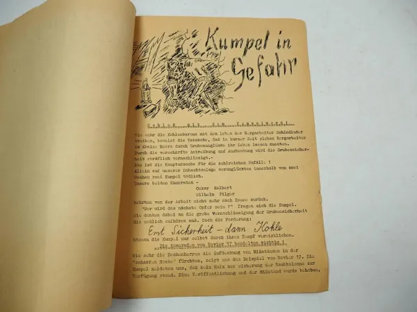 Betriebszeitung Bergbau NBAG Dickscheheide VLUYN 1953 KPD Die scharfe Hacke