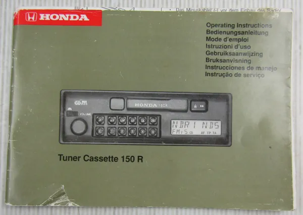 Blaupunkt 150 R Cassette Radio Honda Bedienungsanleitung Operating instructions