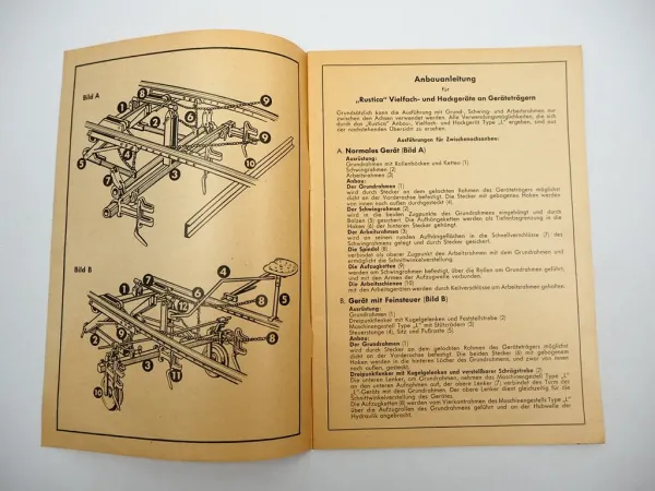 Bleinroth Rustica Anbaugerät Typ L Vielfachgerät Betriebsanleitung ETL 1960er J.