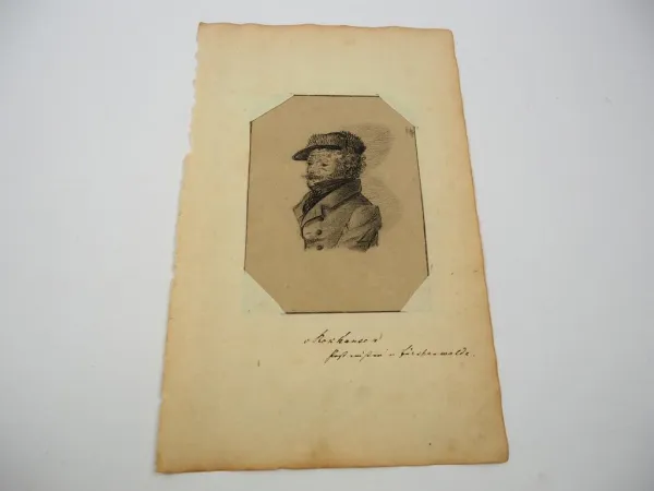 Bleistiftzeichnung Forstmeister von Rockhausen? in Fürstenwalde ca. 1830