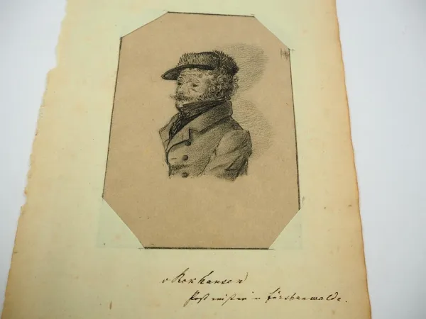 Bleistiftzeichnung Forstmeister von Rockhausen? in Fürstenwalde ca. 1830