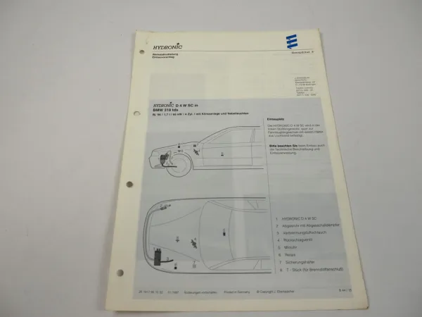 BMW 318 tds Bj. 1996 Eberspächer Hydronic D4WSC Einbau Heizgerät