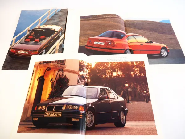 BMW 3er 316i 318i 320i 325i Limousine Coupe Cabrio E36 3x Prospekt 1992/93
