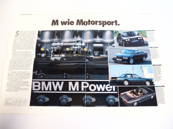 BMW 3er 5er 7er M Modelle Z1 Produktprogramm Prospekt 1988