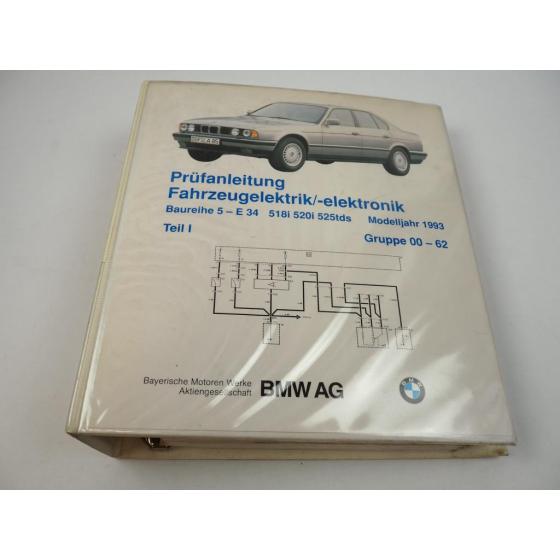 BMW 518i 520i touring 525tds E34 1993 Werkstatthandbuch Schaltpläne Elektrik Bd1