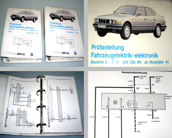 BMW 525i 535i M5 Werkstatthandbuch elektrische Schaltpläne Elektrik MJ 1991