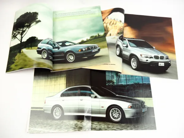BMW 5er Reihe Limousine Touring X5 E39 3x Prospekt 2001