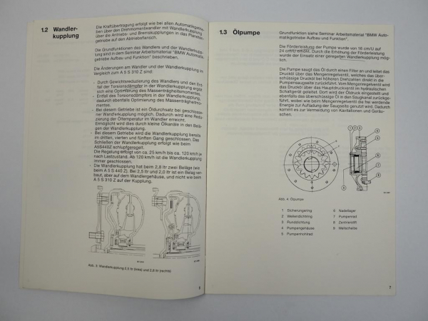BMW 6 Zylinder Modelle Automatik Getriebe A5S325Z Kundendienstschule 1998