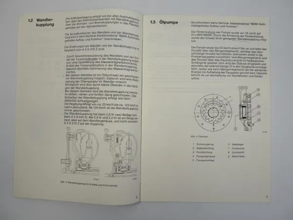 BMW 6 Zylinder Modelle Automatik Getriebe A5S325Z Kundendienstschule 1998