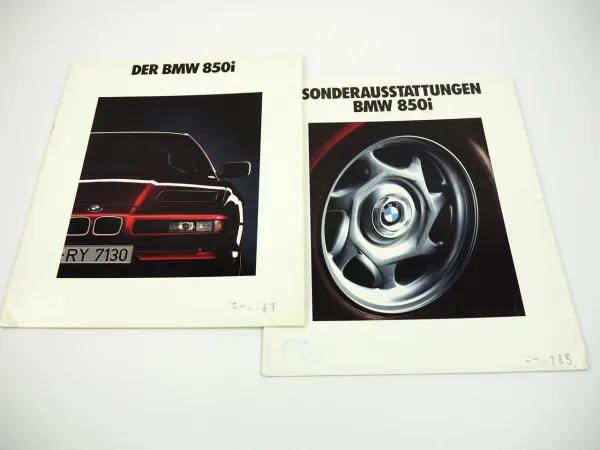 BMW 850i E31 Vorstellung und Sonderausstattungen 1991 2 Prospekte