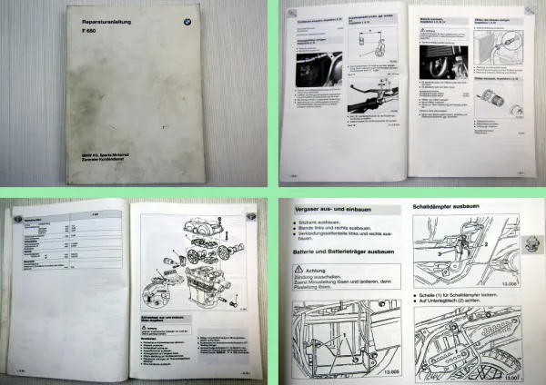 BMW F650 E169 Reparaturanleitung Werkstatthandbuch Wartung ab 1993