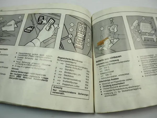 BMW K1 Betriebsanleitung Bedienungsanleitung Pflege Wartung 1989