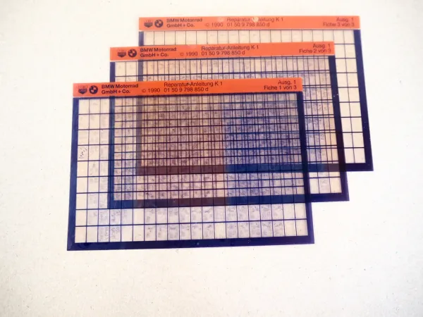 BMW K1 Reparaturanleitung Microfich Werkstatthandbuch 1990