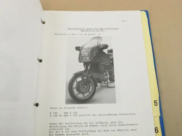 BMW R 50 - 100 K75 K100 TÜV Umrüstung Umrüstmöglichkeiten Freigaben ABE 1988