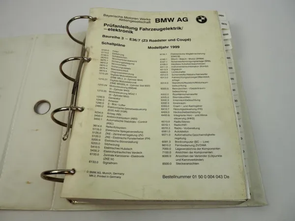 BMW Z3 E36/7 MJ 1999 Werkstatthandbuch Schaltpläne Elektrik
