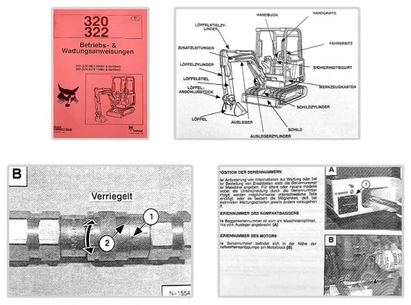 Bobcat 320 322 Bagger Betriebsanleitung & Wartung