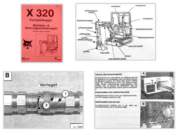 Bobcat X320 Bagger Betriebsanleitung Bedienung Wartung 1998