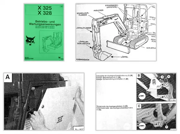 Bobcat X325 X328 Bagger Betriebsanleitung & Wartung