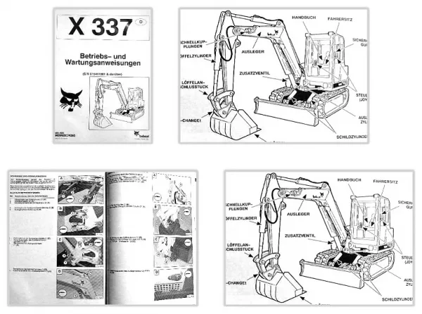 Bobcat X337 Bagger Betriebsanleitung & Wartung