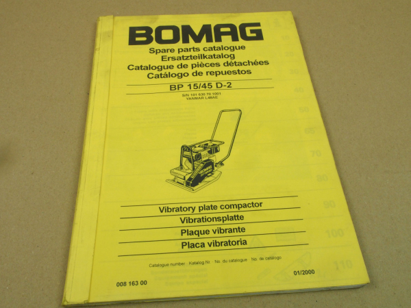 Bomag BP15/45D-2 Vibrationsplatte Parts List Ersatzteilliste Pieces rechang 2000