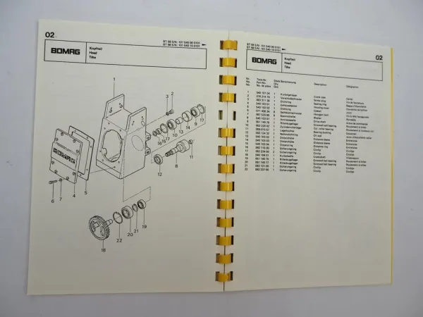 Bomag BT58 BT68 Vibrationsstampfer Betriebsanleitung Reparatur Ersatzteilliste
