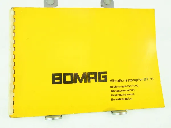 Bomag BT70 S Stampfer Betriebsanleitung Wartung Ersatzteilliste ca 1970/80
