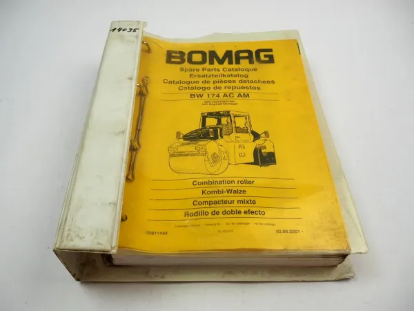 Bomag BW 174 AC AM Kombiwalze Ersatzteilliste Spare Parts Catalogue 2001