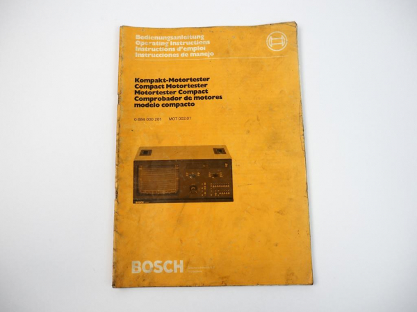 Bosch Kompakt Motortester MOT 002.01 Bedienungsanleitung Operating Instructions