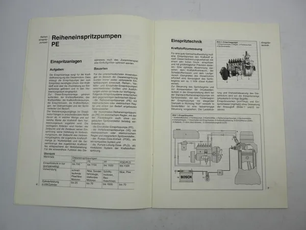 Bosch Motorsteuerung Diesel Reiheneinspritzpumpen PE Schulungshandbuch 1994
