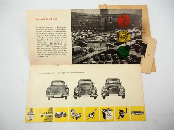 Bosch Tips für den DKW Freund Prospekt Junior F93 F94 AU1000 ca. 1950er Jahre