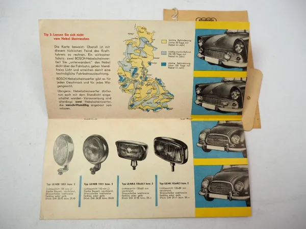 Bosch Tips für den DKW Freund Prospekt Junior F93 F94 AU1000 ca. 1950er Jahre
