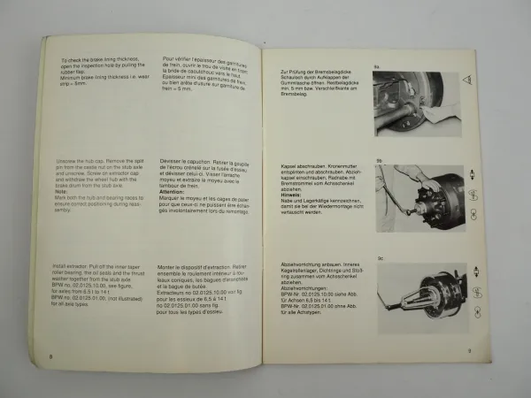 BPW Anhängerachse Baureihe H S-Nockenbremse SN 420 Werkstatthandbuch