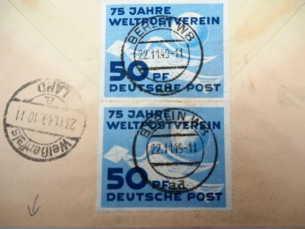 Brief Einschreiben Berlin Weißenfels 1949 75 Jahre Weltpostverein