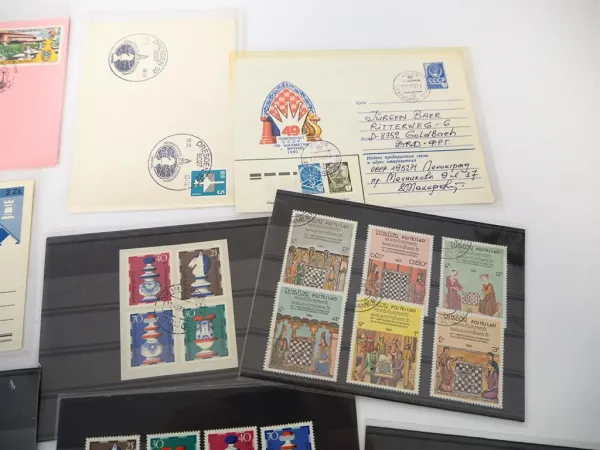 Briefe Briefmarken Thema Schach 1947/94 DDR BRD Ausland