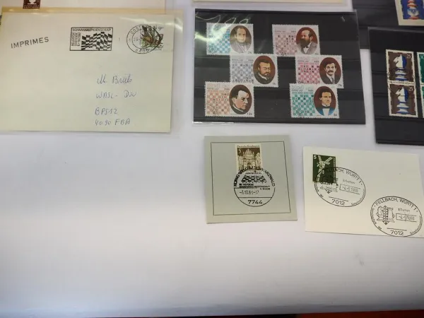 Briefe Briefmarken Thema Schach 1947/94 DDR BRD Ausland