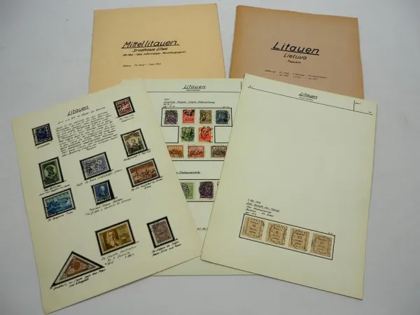 Briefmarken mit Falz Litauen Srodkowa Litwa Lietuva 1920/30er Jahre