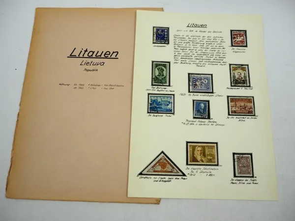 Briefmarken mit Falz Litauen Srodkowa Litwa Lietuva 1920/30er Jahre