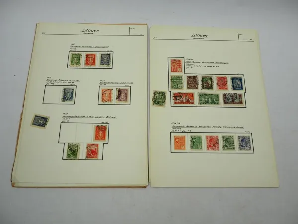 Briefmarken mit Falz Litauen Srodkowa Litwa Lietuva 1920/30er Jahre
