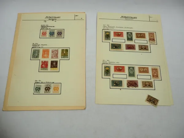 Briefmarken mit Falz Litauen Srodkowa Litwa Lietuva 1920/30er Jahre