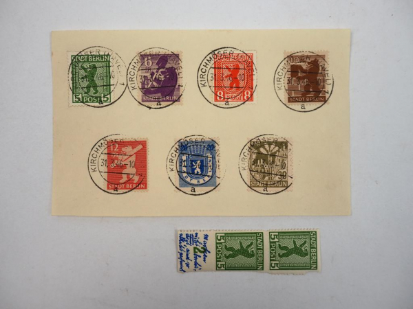 Briefmarken SBZ Berlin und 1x schlecht perforiert 1946