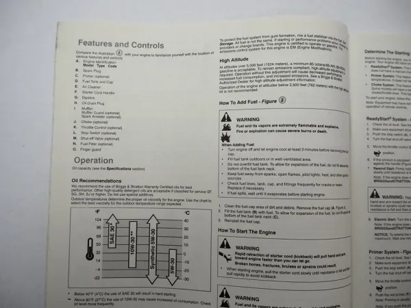 Briggs & Stratton 120000 Quantum 625 650 675 700 Betriebsanleitung Operating