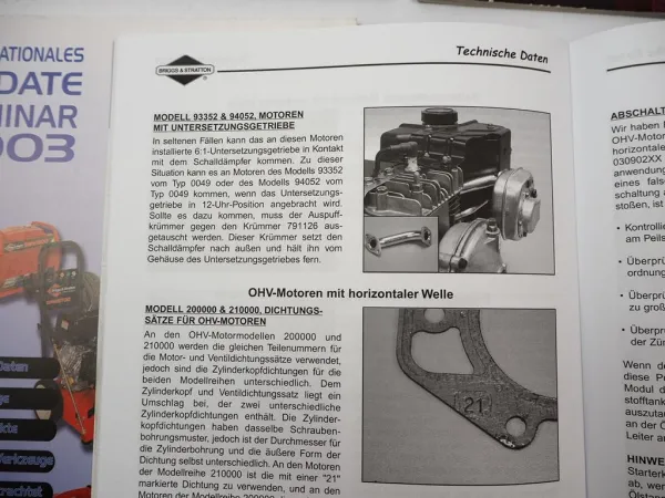 Briggs & Stratton 6x Zeitschrift Update Seminar mit Neuerungen 1999 - 2006