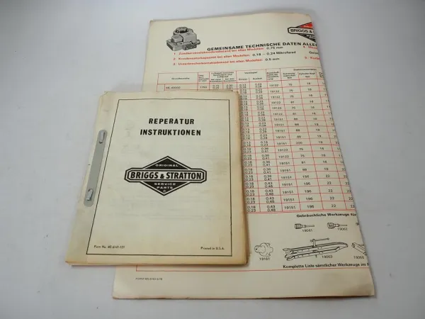 Briggs & Stratton Motoren Werkstatthandbuch Reparaturhandbuch 1971