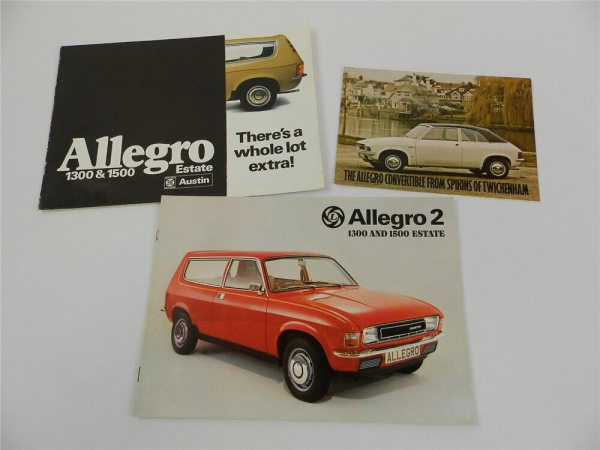 British Leyland Cars Austin Allegro 1300 1500 Estate 3x Prospekt Brochure 1975