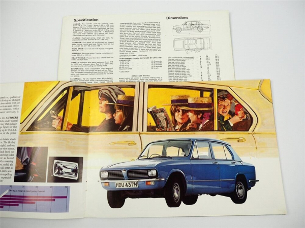 British Leyland Cars Triumph Toledo Dolomite 1300 2x Prospekt Brochure 1975/76