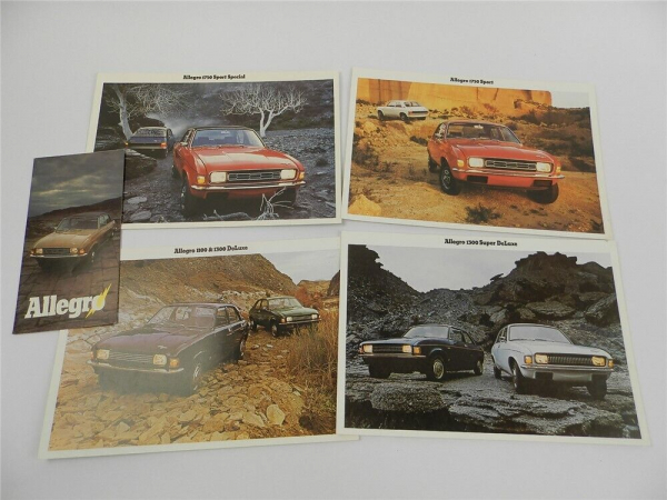 British Leyland UK Cars Austin Allegro 5x Prospekt Brochure 1970er Jahre