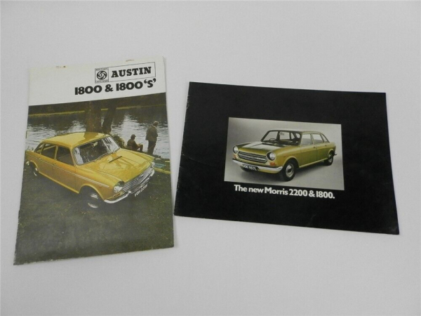 British Leyland UK Cars Austin Morris 1800 2200 2x Prospekt Brochure ca. 1972